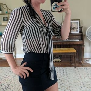 Pins and Needles sheer striped bow